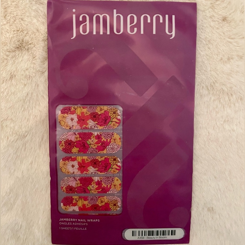 Jamberry nail wraps floral pink yellow orange Beauty in Bloom brand new unused